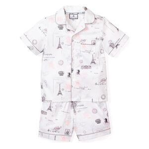 NWT Petite Plume Chic Parisian Kids Pajama Set - White and Pink Sz 6-12 Months